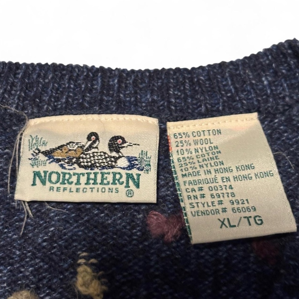 VTG Northern Reflections Sweater Vest XL Autumn Tree Wool Blend Cottagecore - Picture 4 of 4
